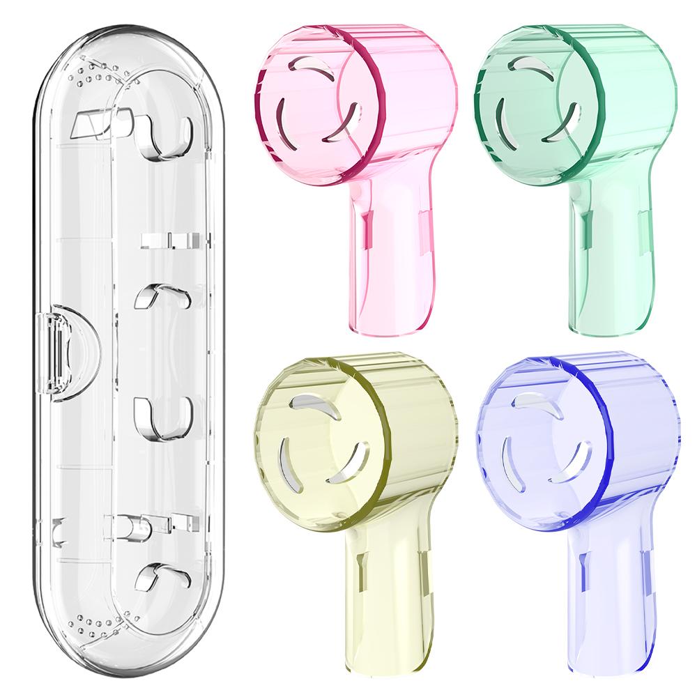 

Toothbrush Travel Case with 4 Pack Brush Head Dustproof Covers, Compatible with Oral B Electric Toothbrushes, for Pro 1000, 1500