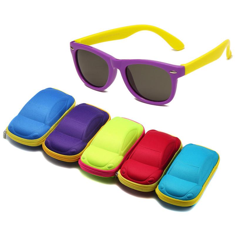Children'S Silicone Sunglasses With Glasses Box Boys Girls Outdoor Goggles Sun Glasses Ac Lens Eyeglasses Baby Uv400 Eyewear