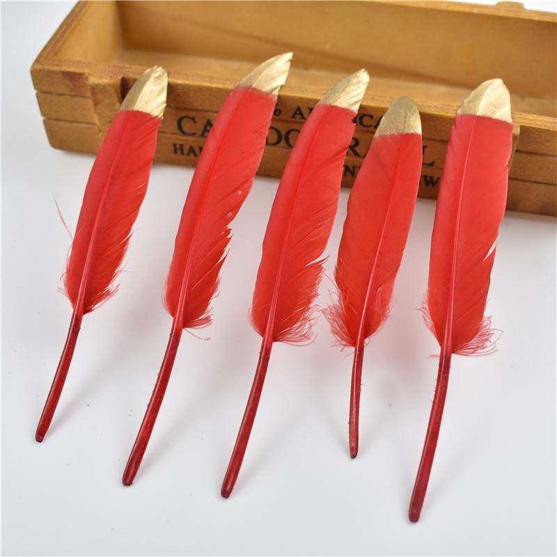 10Pcs/Lot Silver Gold Duck Feathers For Decoration Goose Feather Craft Black White Jewelry Creation Handicraft Accessories Decor