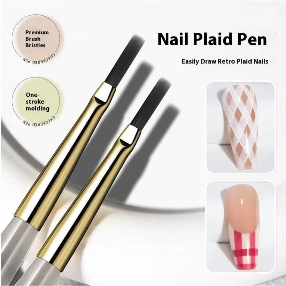 New French Plaid Nail Art Pen Professional Detail Nail Art Liner Brushes Nail Art Grid Pen for Gel Nail Polish