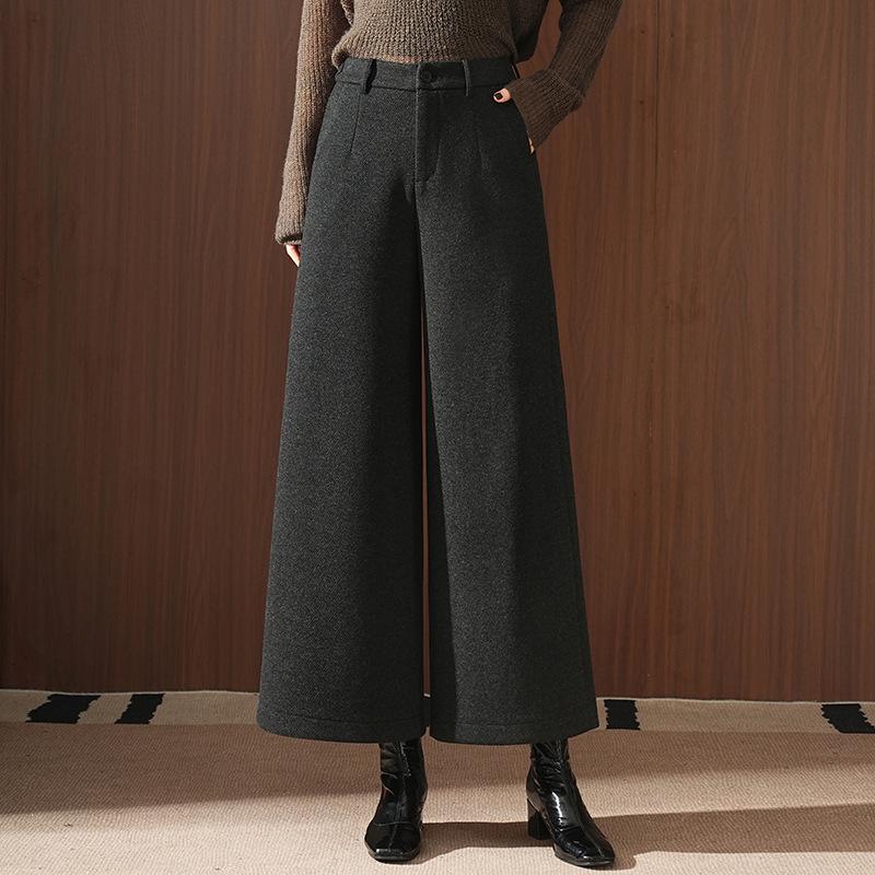 

2026 Women s Winter Cropped Thick Woolen Straight Leg Pants for Petite Sizes - New Autumn 31 (Recommended 130-140 jin)