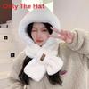 Plush Hooded Scarf For Women With Windproof Neck Cover And Soft Polyester Material