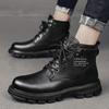 New Motorcycle and Ankle Boots Waterproof Boots Men Leather Shoes Men Casual Boot Bota Masculina Men's High-top Shoes