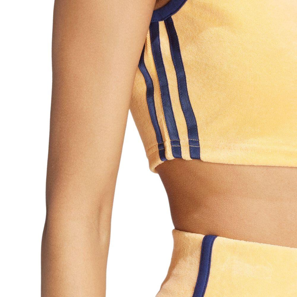 adidas Oryginalne haftowane logo kontrastowy crop top damski żółty JH0621