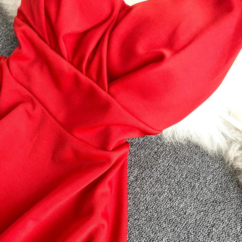 Spring Dress For Women V-Neck Open Back Waist-Cinching High-Waisted Slimming Solid Color Camisole Slip Dress A-Line Dresses