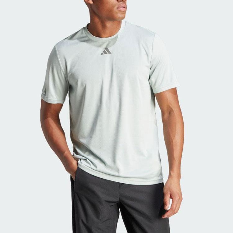 Adidas Logo Rubber Print Crew Neck Short Sleeve T-Shirt Men Tops Miracle-Silver IL7006