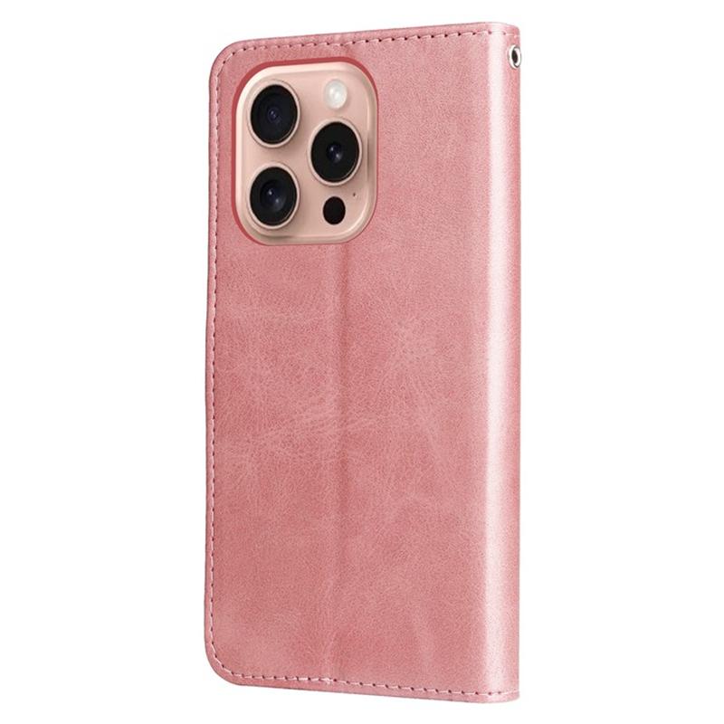 For iPhone 16 Pro Stand Case Lucky Deer Imprinted Magnetic Closure Leather Wallet Phone Cover