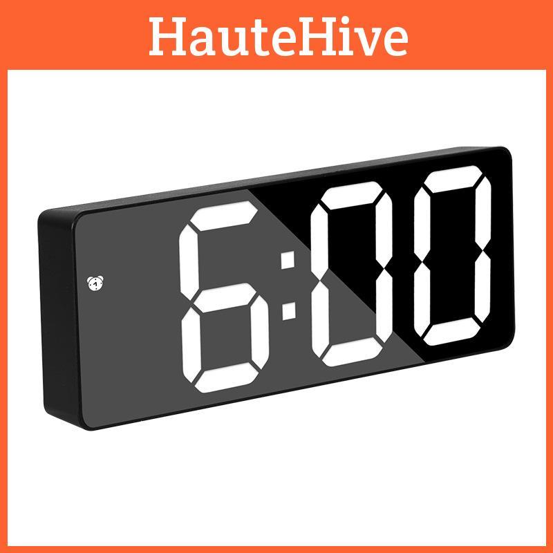 Led Electronic Alarm Clock Modern Minimalist Style Battery Powered Plug-in Clock Yida Time 0712 Black Shell White Light