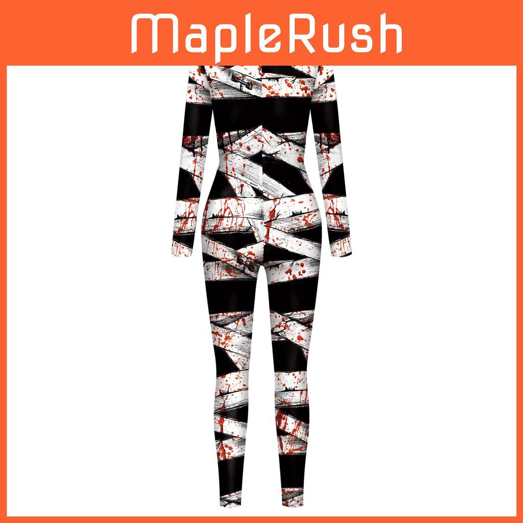 Halloween Horror Jumpsuit With Blood Stains And Digital Print For Stage Performance