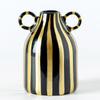 European Hand Painted Striped Ceramic Vase French Light Luxury Living Room Decor