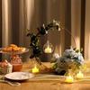 10/20pcs 30.48 Cm Metal Floral Hoop Centerpiece with Wooden Stand for Table Metal Garlands Ring Stand for Centerpiece Table Decorations Wedding Decor
