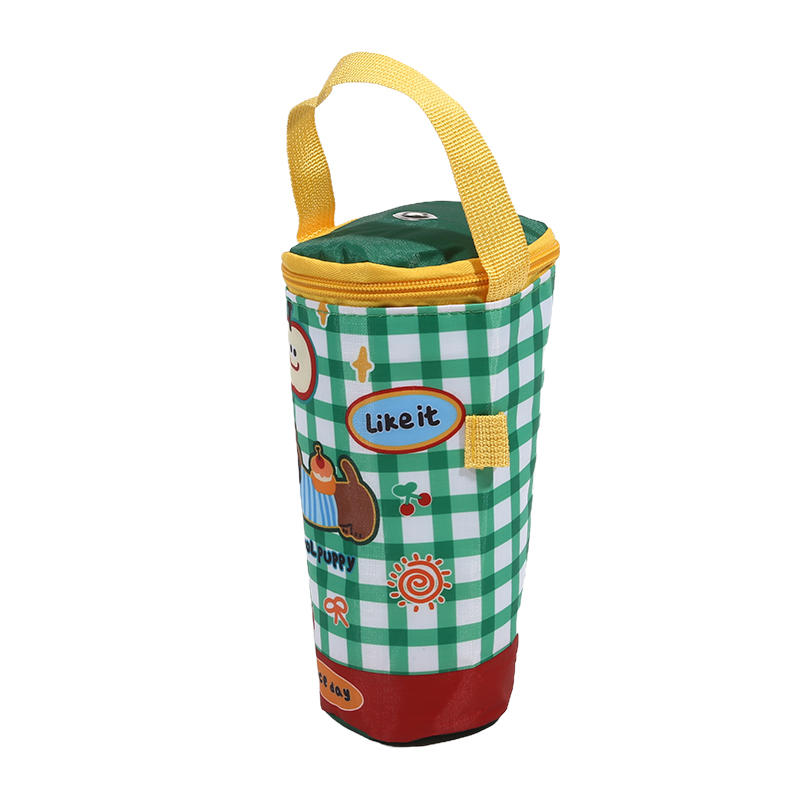 Cute Milk Tea Tote Bag Heat Preservation Bag Zipper Cartoon Handbag Carrying Insulated Cup Cover Tumbler Cup Bags