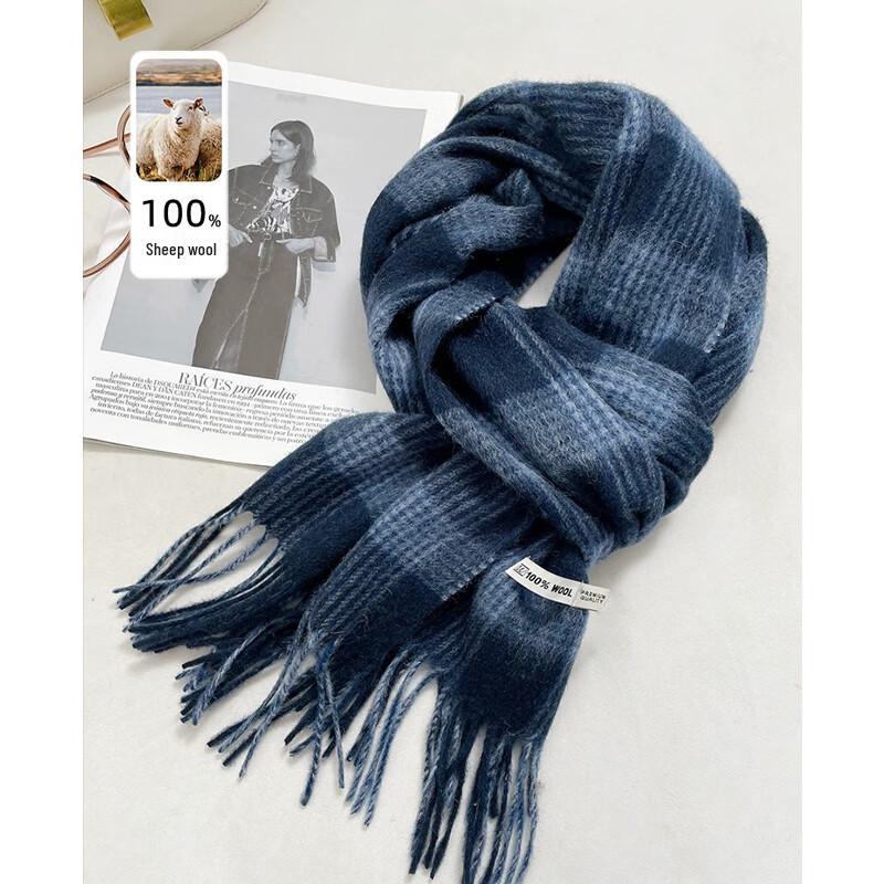 

VICTORIA&VERA Fine Plaid Tasseled Scarf One Size