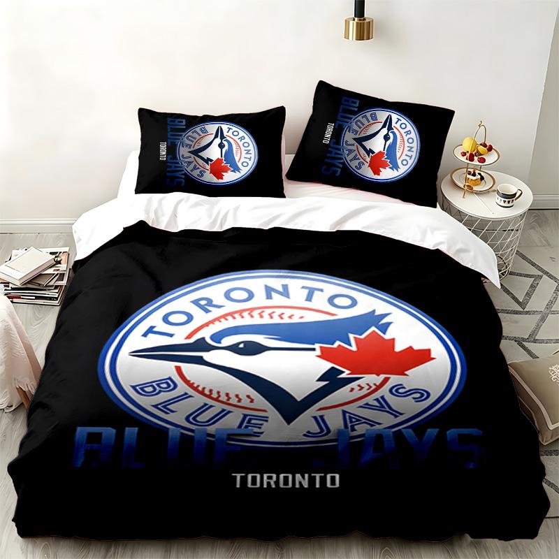 Blue Jays Academy 3-teiliges Set Perfekt für das Schlafzimmer Bequemes Bettwäsche-Set enthält einen Bettbezug und zwei Kissenbezüge Ideales Geburtstags- oder Weihnachtsgeschenk