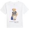Polo T-shirt z nadrukiem Polo Bear, z okrągłym dekoltem, krótkim rękawem, standardowy krój, ubrania dla dzieci 323961229-001