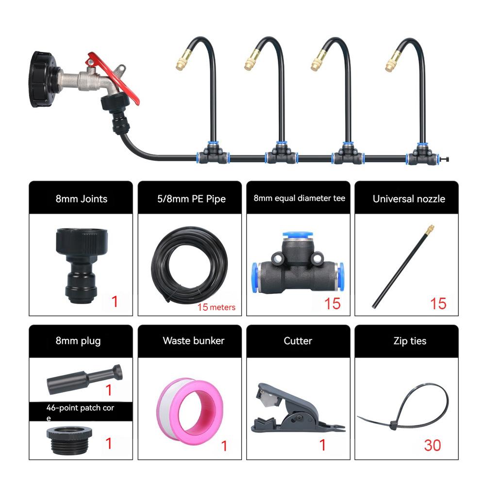 5-20M Automatisches Gartenbewässerungs-Nebelsystem 360-Grad-Biege-Tropfer Tropfbewässerungs-Kit Gartenbewässerungsschlauch-Set Gerät