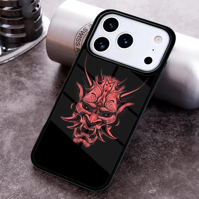 Japanese Hannya Mask Phone Case for iPhone 17 16 15 Pro Max Air 14 13 12 11 Plus Shockproof Cover