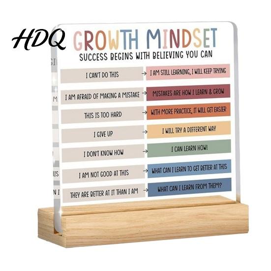 Warm Gift for Friends Motivational Mental Health Desktop Decoration Acrylic Sign with Wooden Stand Spiritual Support Office Desk Decor Inspirational