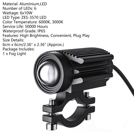 Fog Light High-Strength Super Bright Waterproof Motorcycle Driving Light Auxiliary Spotlight for Scooter