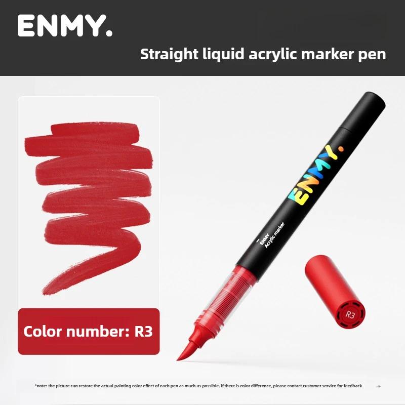 1 Pieza ENMY 60 Colores Marcadores Acrílicos Líquidos Directos Mezclables Punta Suave No Transparentes Marcadores de Arte Material Escolar Papelería