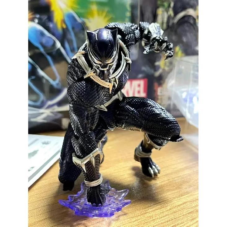 Amazing Yamaguchi Black Panther Action Figure Collection Model 15cm Kaiyodo Revoltech #030 Marvel T Challa Movable Figurine Toys