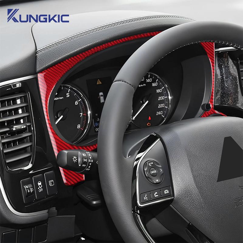 Soft Carbon Fiber For Mitsubishi Outlander 3 2013 2014 2015 2016 2017 2018    LHD Speed Frame Decoration Sticker