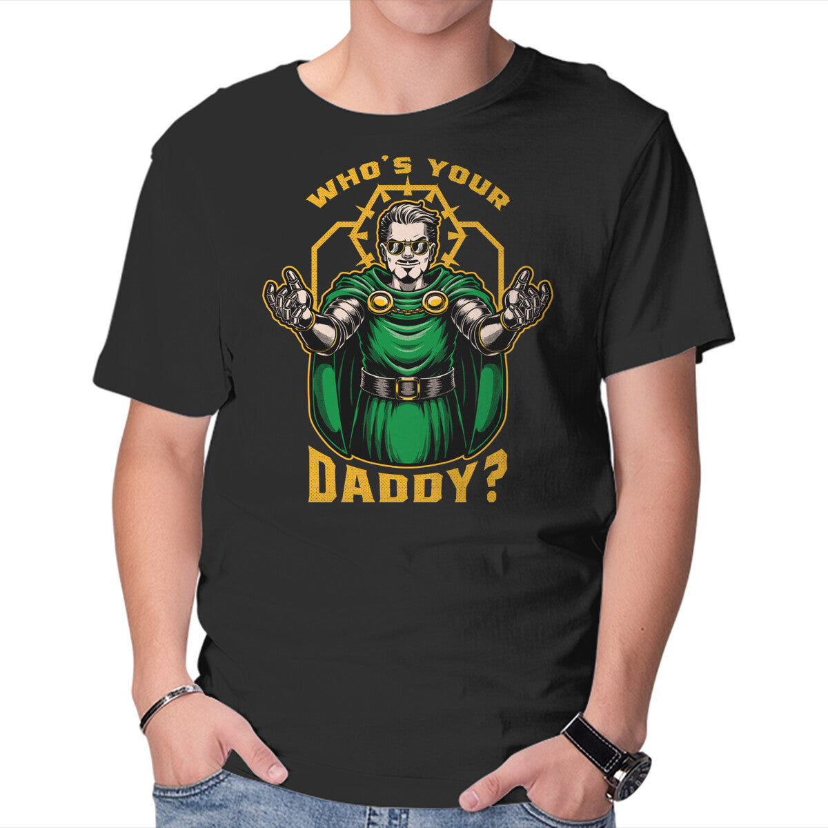 Unisex Crew Neck T-Shirt Doom Daddy Comic Villain Graphic Short Sleeve Casual Tee XXL