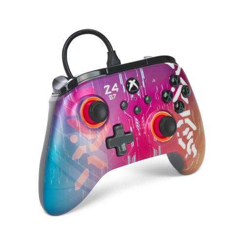 [2 års garanti] PowerA Advantage kablet kontroller for Xbox Series X|S - Cyber ​​??Style Double Vibration Function for Xbox Series X|S PC Windows 10/11