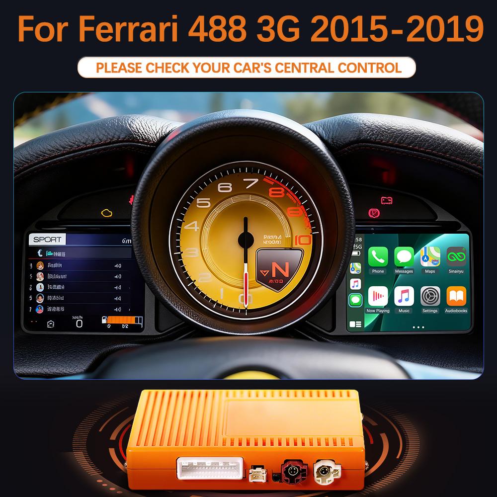

Sinairyu Retain Original Functions CarPlay Android Auto Upgrade GPS Music Siri Voice Retrofit for Ferrari 458 488 F12 F8 812