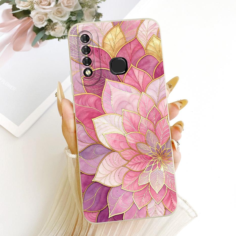For Infinix Hot S4 Case Luxury Love Heart Buttefly Candy Painted Cover Soft TPU Matte Phone Case For Infinix Hot S4 HotS4 Fundas