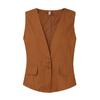 Vintage Vest Summer Deep V-Neck Solid Casual Sleeveless Tank Tops Cotton Linen Thin Outerwear Vest Coat