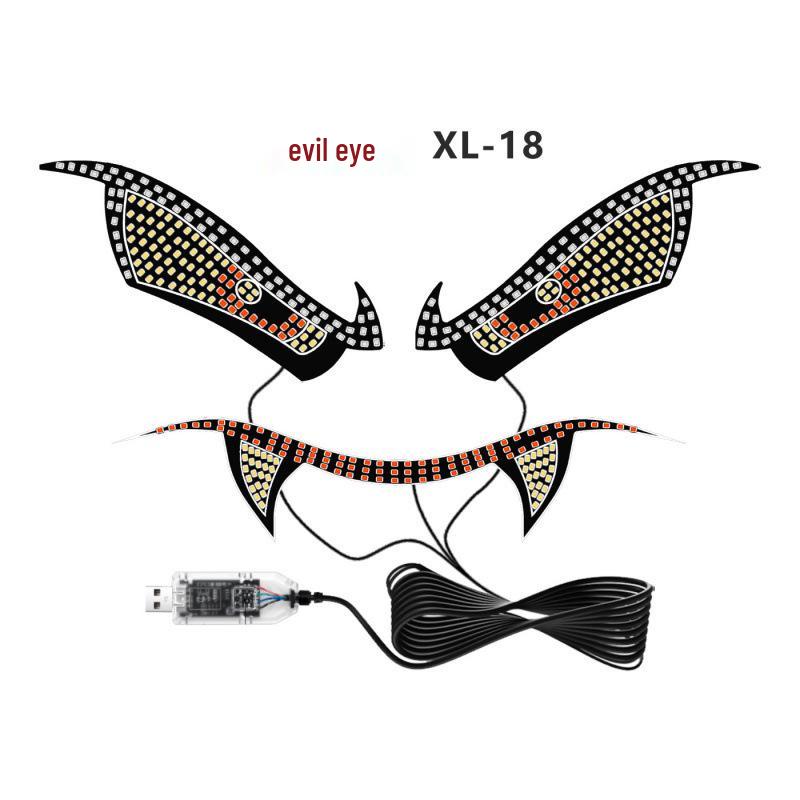 

Светодиодный USB-дисплей для автомобиля «Глаз демона вампира» - Предупредительный свет для выражения на заднем стекле One Set Price