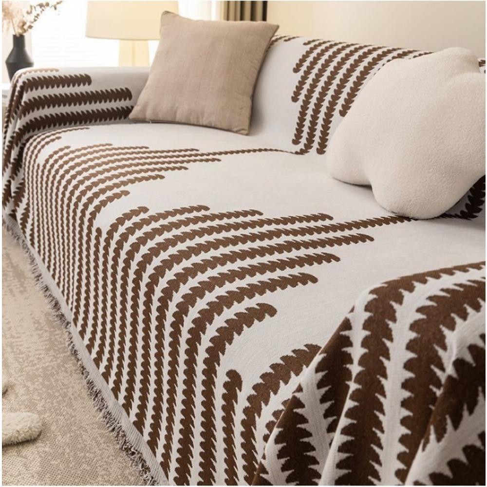 Nordycki Minimalistyczny Pokrowiec na Sofę Użytek na Wszystkie Pory Roku Sznilowy Odporny na Koci Pazur Pokrowiec na Sofę Koc Narzuta