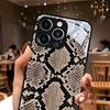 Snake Skin Texture Pattern Tempered Glass Black Phone Case For iPhone 11 12 13 14 15 16 17 Pro Max 17 Air 7 8 Plus XS X XR Cover