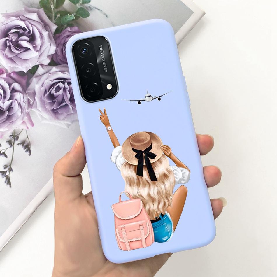 Für OPPO A93 5G Hülle Oppo A74 5G CPH2197 CPH2263 Modisches Mond Design Weiches Silikon Schutzhülle Handyhüllen