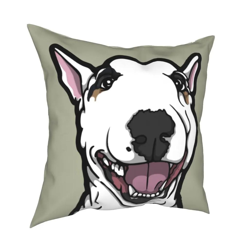 Wohndekor Lustig Niedlich Bullterrier Muster Druck Kissenbezug Polyester Kissenbezug Dekor 45x45cm