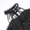 Women's Sleeveless Gothic Lace Dress Vintage Corset Halter Swing Cocktail Dress Victorian Style Black Lolita Punk Dress