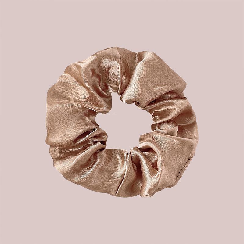 8Pcs  Satin Fabric Sausage Loop Hair Rings Set Solid Colour Fabric Loop Hair Rope Hair Scrunchies Scrunchy Black Coffee
