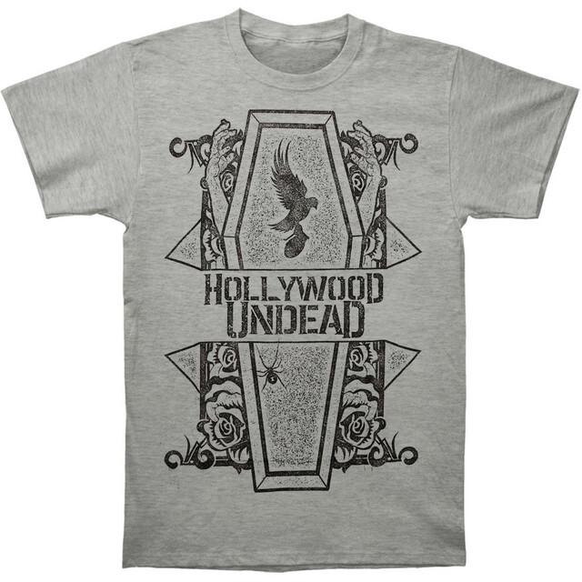 HOLLYWOOD UNDEAD СЕРАЯ ФУТБОЛКА С ИЗОБРАЖЕНИЕМ ГРОБА официальная атрибутика НОВАЯ!!! M