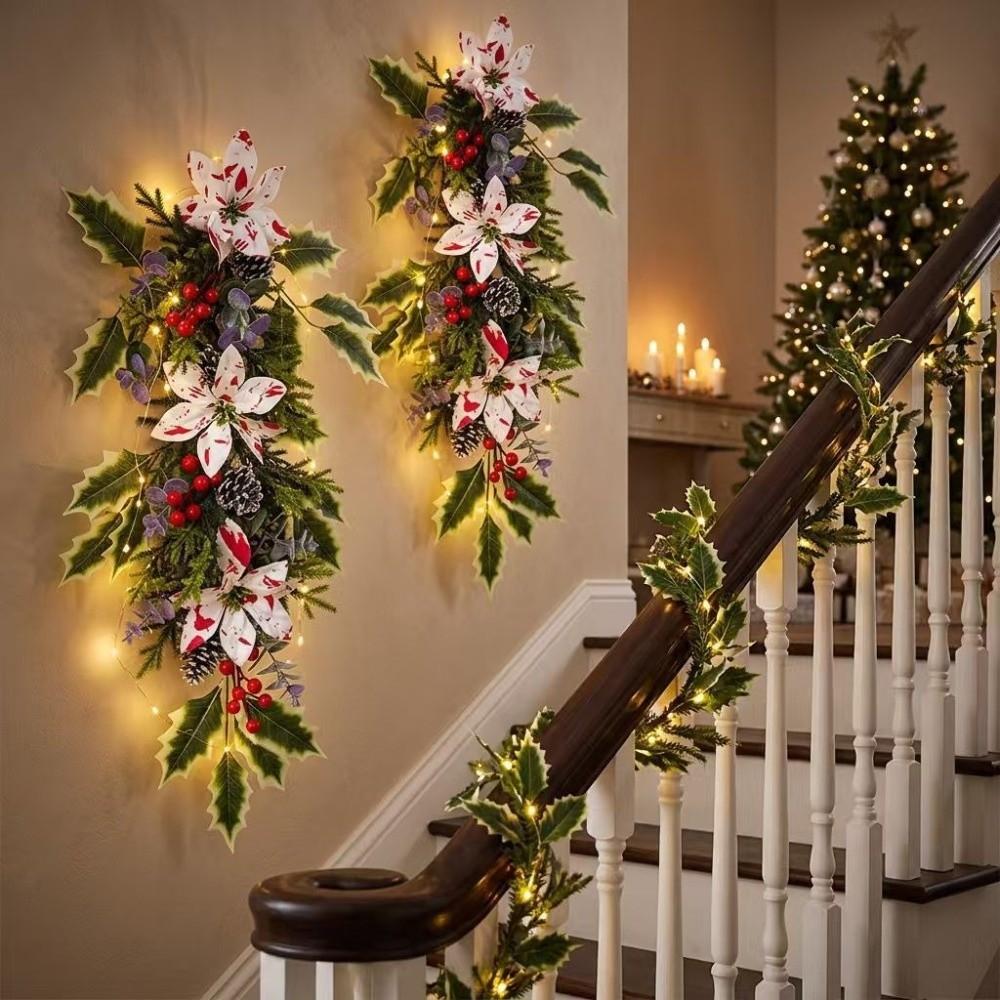 Artificial Artificial Pine Branch Faux Flower Christmas Garland Door Hanging Door Decoration