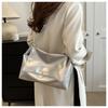 Faux Leather Crossbody Bag for Women Minimalist Chain Shoulder Handbag
