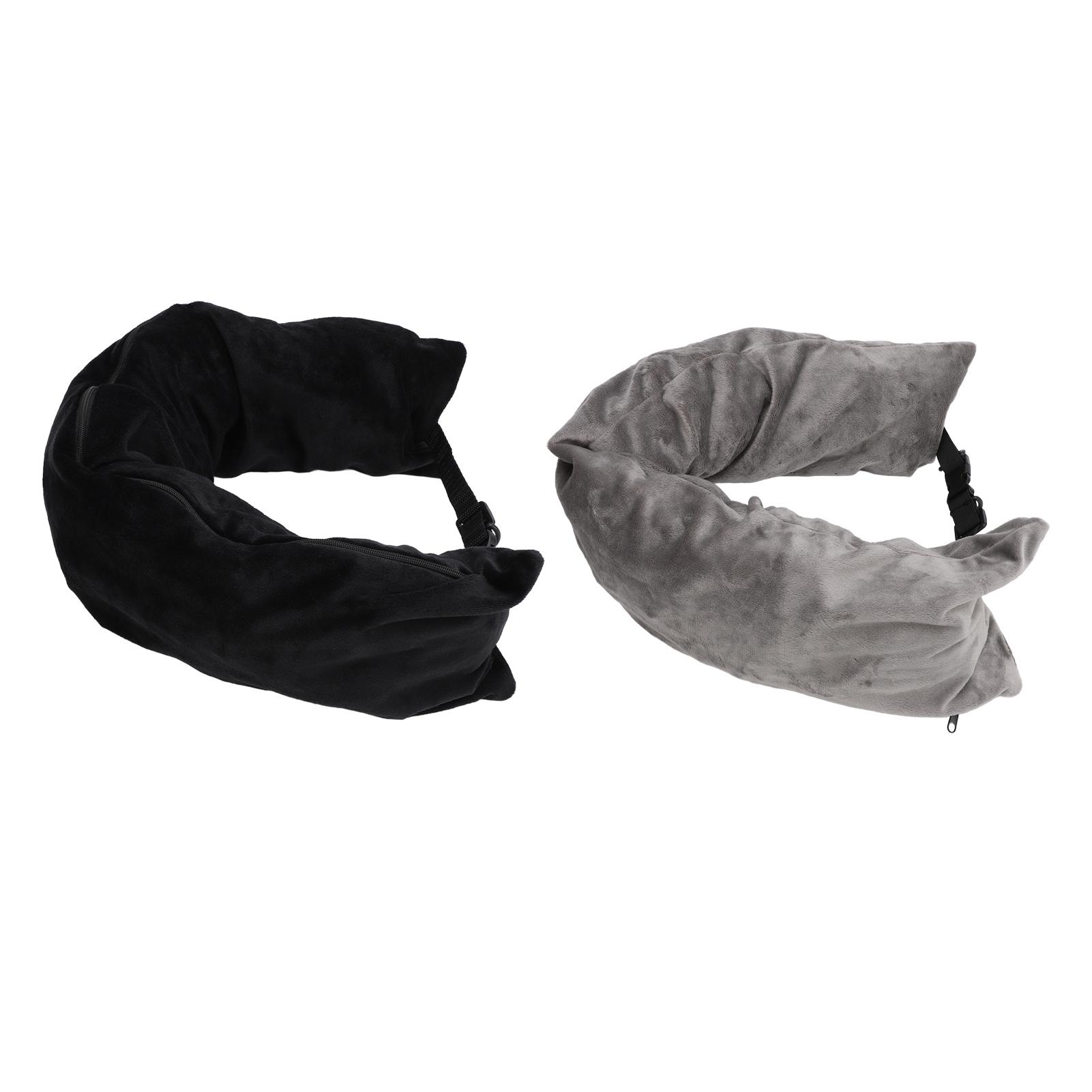 

2PCS Fillable Travel Pillows with Rope U Shaped Neck Support Rest Portable Clothing Luggage Storage Pillow for Airplane