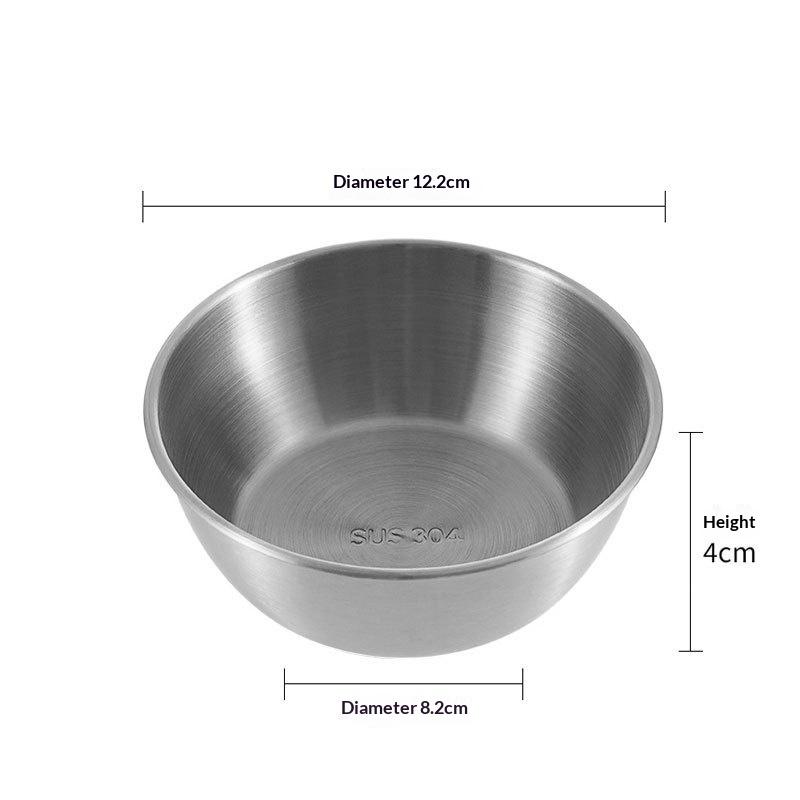 304Stainless Steel Household Korean Cuisine Bowl With Handle Rice Wine Bowls Sauce Seasoning Dish Food Serving Kitchen Tableware