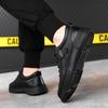Fashion Cool Men Walking Shoes Leather Male Casual Sneakers Breathable Walking Lace-Up Skate Footwear 2025 New Male Comfortable Flats