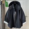 Modischer übergroßer Vintage-Umhang Design Kapuze Windjacke Damen Frühling Herbst Oberbekleidung Lässig Lockerer Schnitt Stilvoller Mantel