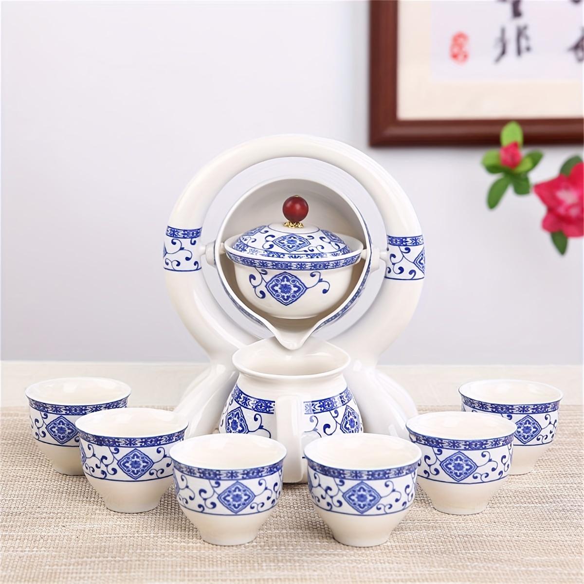 

1 комплект из 7 предметов керамического чайного сервиза включает в себя 1 чайник и 6 чайных чашек. Креативный автоматический чайник, противообжигающий ленивый автоматический чайный сервиз. Новинка, чайный сервиз, выпускной.