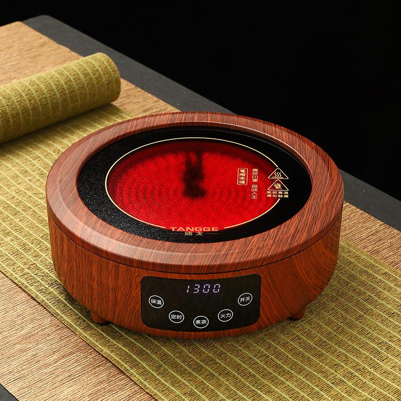 

Электрическая керамическая мини-плитка для чая со стеклянным чайником - Компактный прибор для кипячения воды для домашнего использования