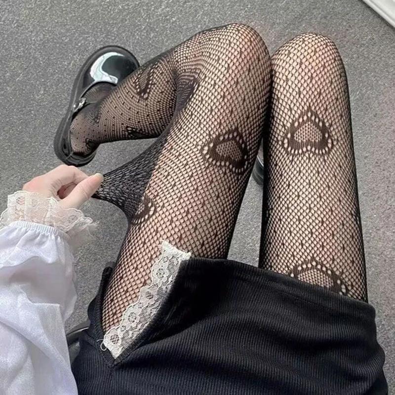 Daily Fishnet Stockings Lace Patterned Tights High Waist Pantyhose Fishnets for Women Halloween New Year
