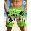 Men's 3D Printed Creative Pattern Coconut Tree Beach Shorts - Quick Drying and Breathable