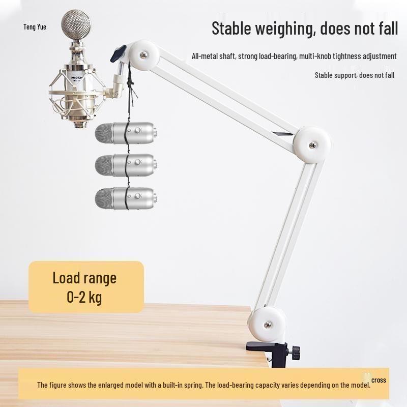 Desktop Condenser Microphone with Large Boom Arm and Shockproof Stand for Streaming and Recording